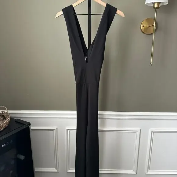 Lulus Thinking Out Loud Black Backless Jumpsuit Large Womens - Picture 2 of 6